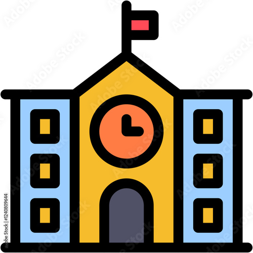 Vector Icon School, Classroom, Buildings, Campus, Monuments