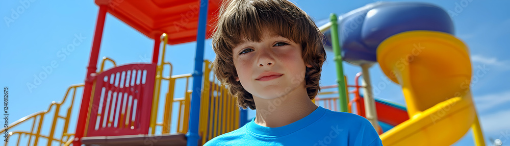 Child at Playground, Smiles Brightly on Sunny Day, Joyful Summer Fun, Playtime Adventures. Child at Playground, Smiles Brightly on Sunny Day, Joyful Summer Fun, Playtime Adventures.