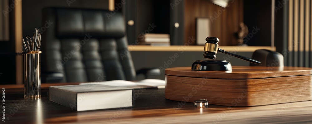 Mallet And Stethoscope On Gavel Over The Office Desk, Mallet And Stethoscope On Gavel Over The Office Desk,