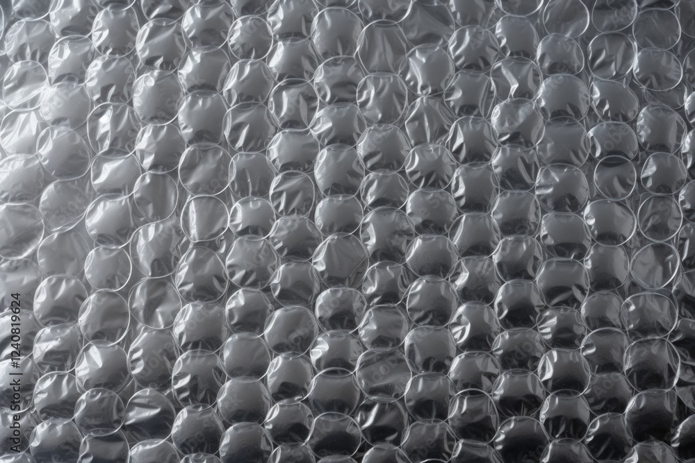 Fototapeta premium Close-Up View of Textured Bubble Wrap with Glossy Finish, Perfect for Packaging and Protection in Various Settings