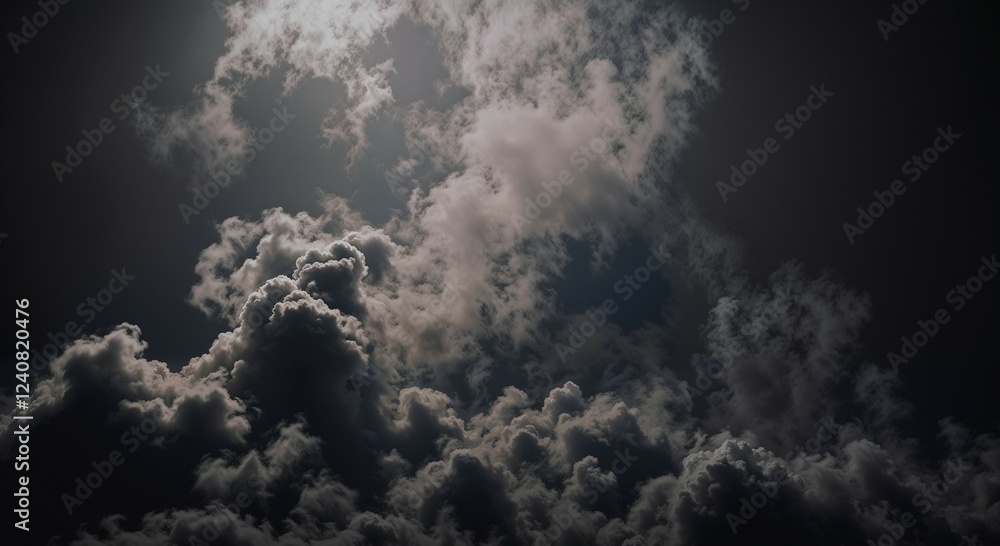 Fototapeta premium Dark and dramatic clouds create an atmospheric skyline during twilight hours