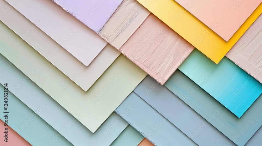 Fototapeta premium A collection of swatches featuring a harmonious color palette with soft pastel tones.