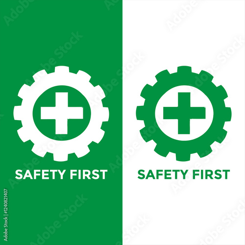 safety first logo green and white photo