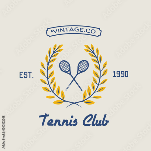Vintage Tennis Club 90's Perfect for Print, Apparel, etc