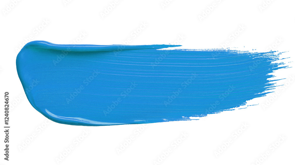 Fototapeta premium blue paint brush stroke isolated. color paint on transparent background. png