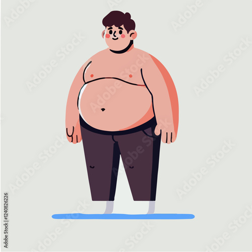 Happy plus size man illustration