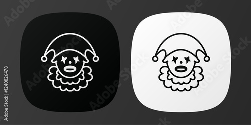 Black and white Joker app icon. Мobile gambling icon. Poker game app icons