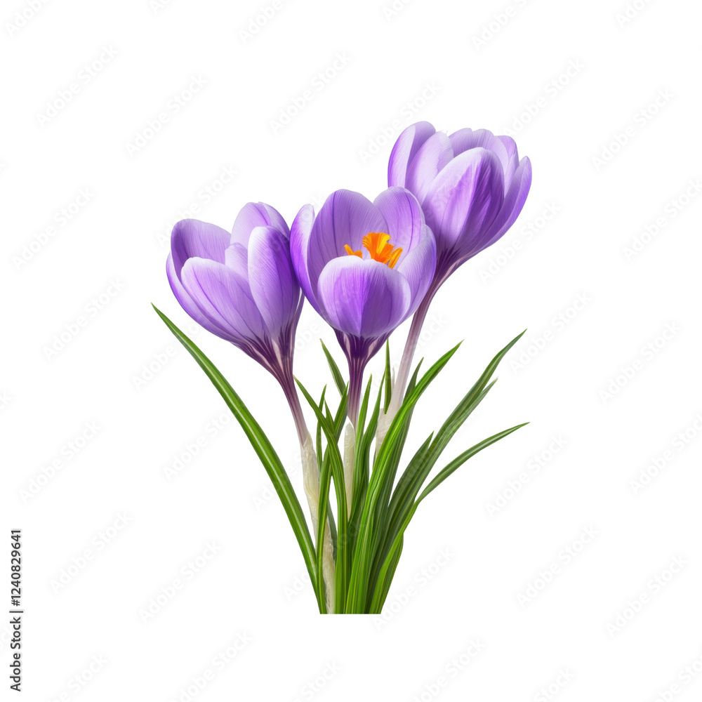 Purple crocus isolated on transparent background Purple crocus isolated on transparent background