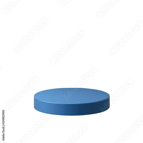 podium pedestal blue for product display isolated on transparent background
