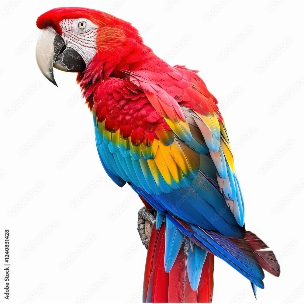 Obraz premium Beautiful vibrant parrot with colorful feathers.