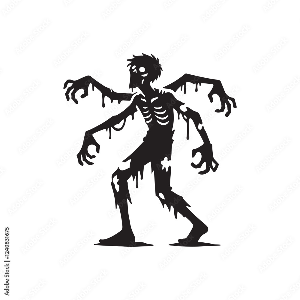 Zombie with extra limbs silhouette
Zombie with extra limbs silhouette