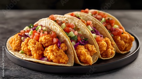 Fiesta in Your Mouth: Crispy Popcorn Chicken Tacos with Smoky Chipotle Sauce and Fresh Pico de Gallo