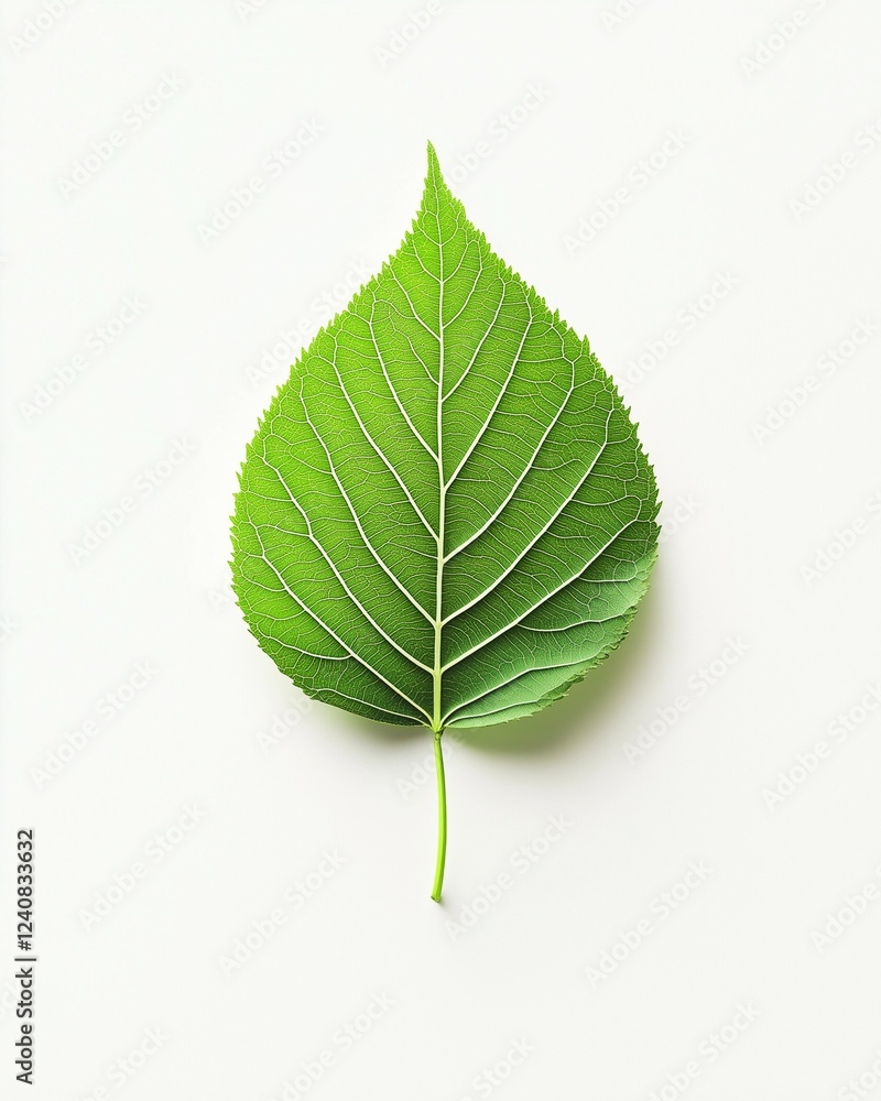 Obraz premium green leaf on white isolated backgound