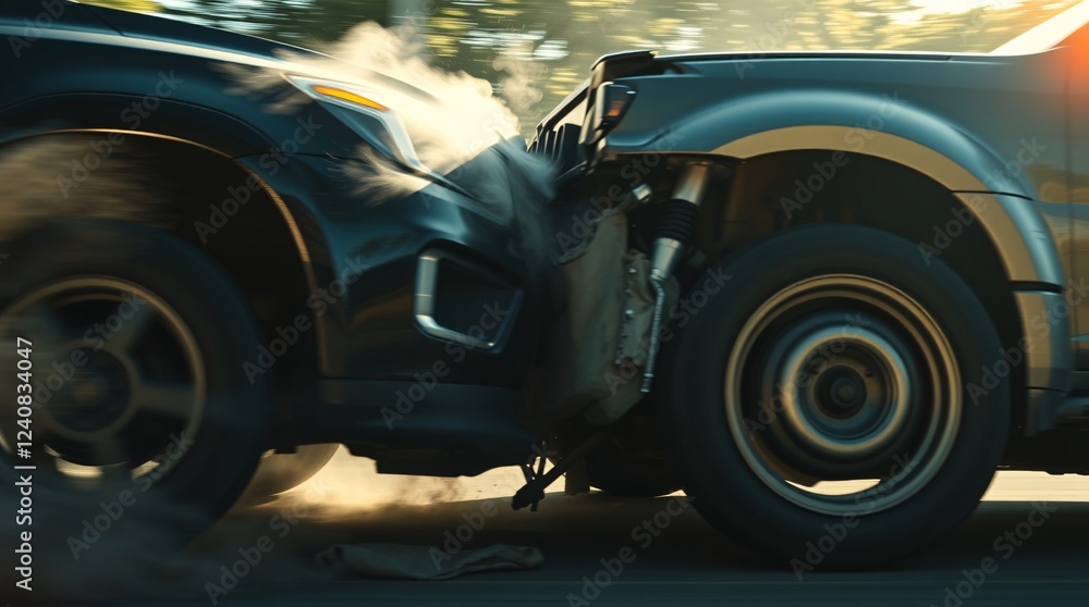 A stark image of a car accident, emphasizing the importance of road safety and the potential consequences of reckless driving. A stark image of a car accident, emphasizing the importance of road safety and the potential consequences of reckless driving.