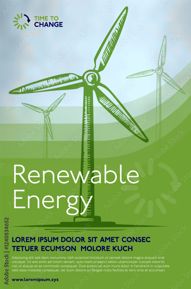 Green Wind Turbines Producing Renewable Energy Visual Green Wind Turbines Producing Renewable Energy Visual