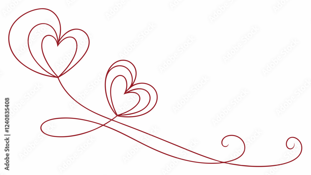 Minimalistic elegant silhouette of two hearts with a replica of the space Minimalistic elegant silhouette of two hearts with a replica of the space