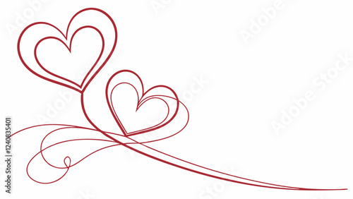 Minimalistic elegant silhouette of hearts with a replica of the space