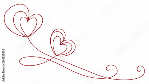 Minimalistic elegant silhouette of two hearts with a replica of the space