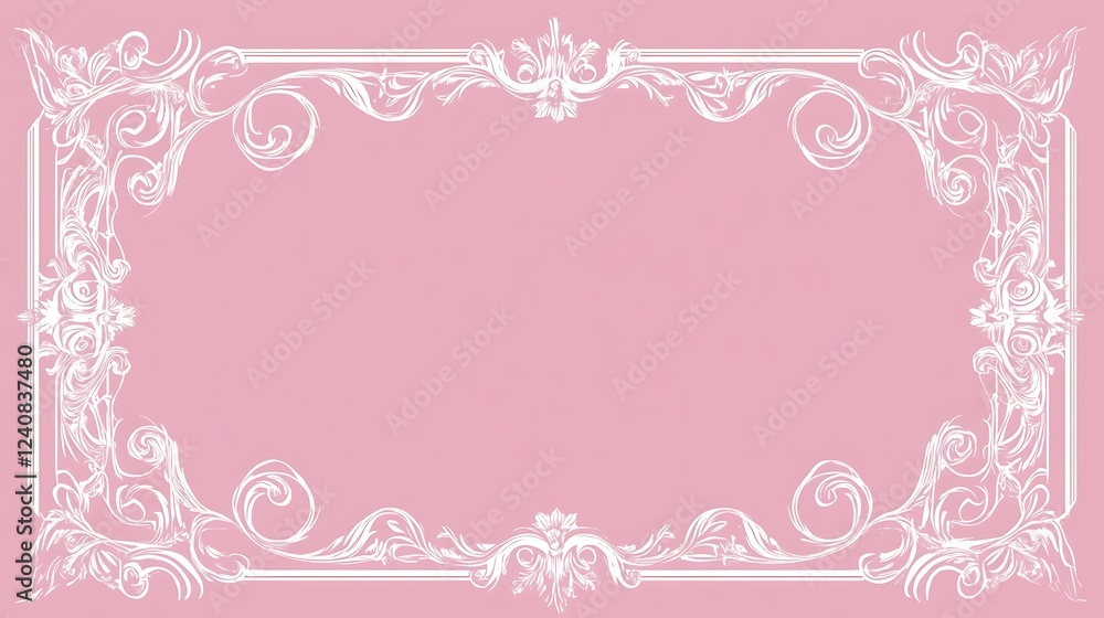 Pink ornate frame, blank space, design, invitation Pink ornate frame, blank space, design, invitation