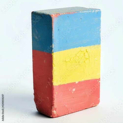 Colorful artistic paint block for creativity.