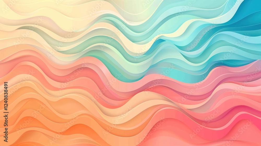Unleashing Nostalgia: The Allure of an Abstract Horizontal Background with Colorful Waves in Retro 60s - 70s Style and Pastel Colors Unleashing Nostalgia: The Allure of an Abstract Horizontal Background with Colorful Waves in Retro 60s - 70s Style and Pastel Colors