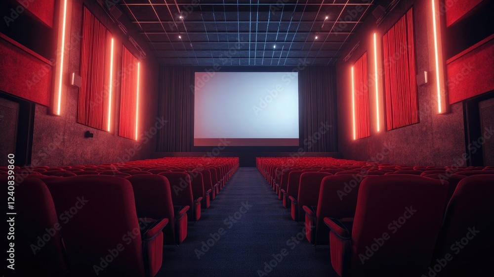 Movie Poster Mock-up on Blank Wall Movie Poster Mock-up on Blank Wall