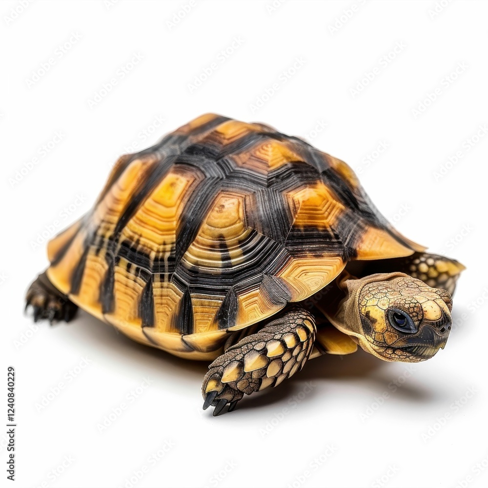 Fototapeta premium Colorful tortoise on white background.