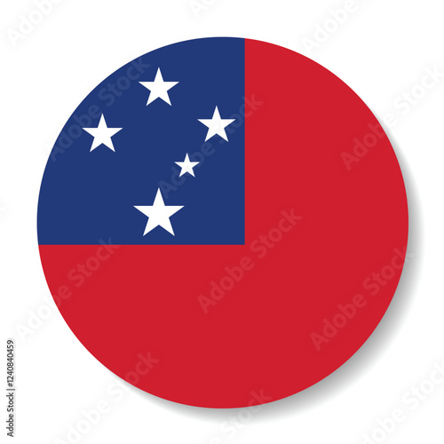Free Download Flag of Samoa. Flag icon. Standard color. Circle icon flag. 3d illustration. Computer illustration. Digital illustration. Vector illustration. - GFXLoad