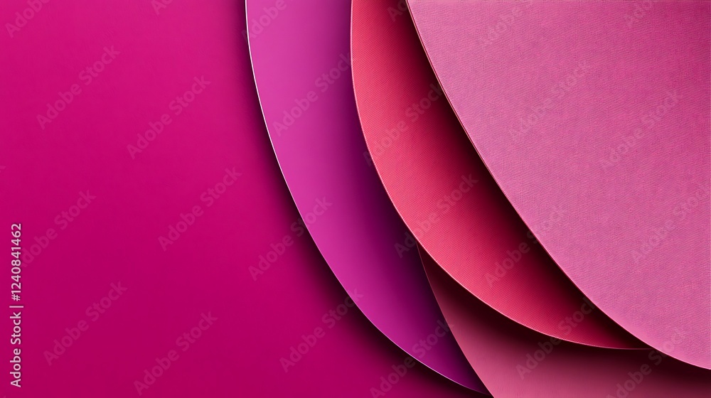 Fototapeta premium Pink paper curves, abstract background