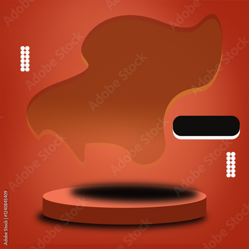 Abstract 3D Background  Futuristic Red & Brown Design