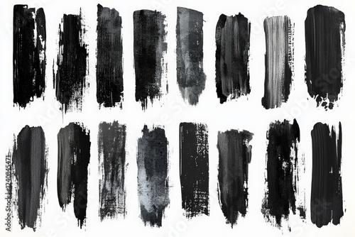 Exploration of shades in black paint strokes showcasing texture and depth in artistic expression