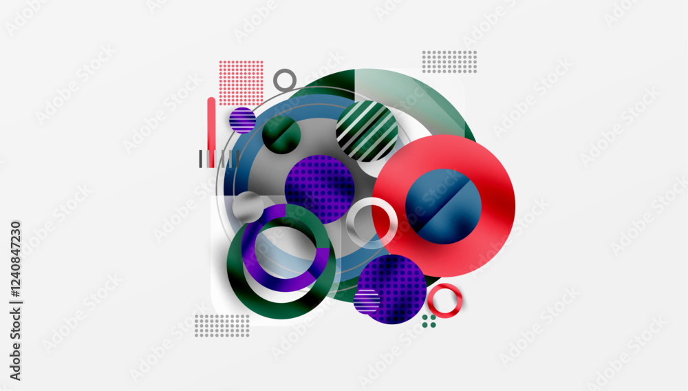 Fototapeta premium Abstract background - layered geometric shapes with smooth gradients and transparency