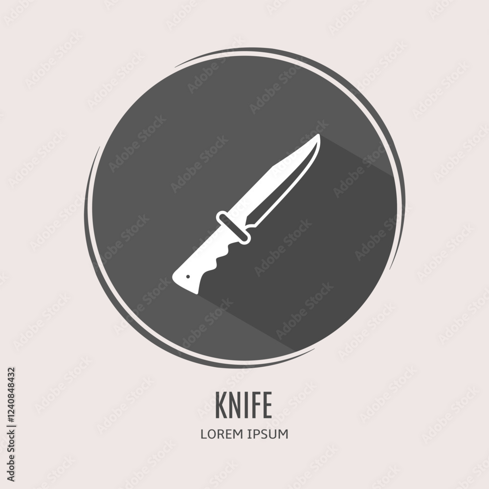 Symbol knife logo. Illustration of knife in flat. Stock vector. Symbol knife logo. Illustration of knife in flat. Stock vector.