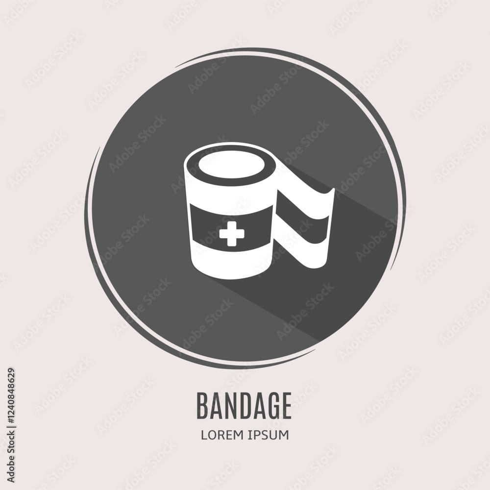 Symbol bandage logo. Illustration of bandage in flat. Stock vector. Symbol bandage logo. Illustration of bandage in flat. Stock vector.
