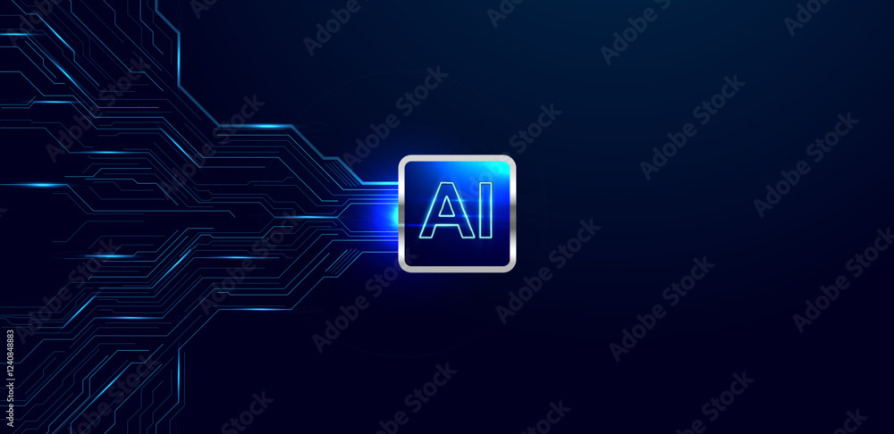 Artificial intelligence background with blue electronic board technology. vector editable Artificial intelligence background with blue electronic board technology. vector editable