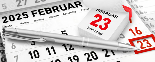 Deutscher Kalender Datum 23. Februar 2025  Bundestagswahl photo