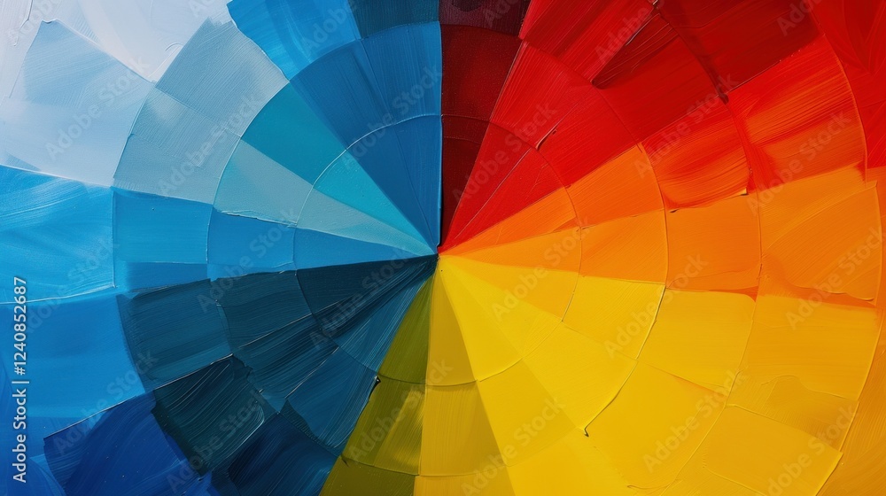 Fototapeta premium A classic primary color wheel with distinct red, blue, and yellow sections.