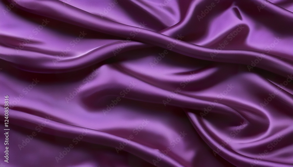 Luxurious Purple Silk Fabric Drapery, Soft Texture, Elegant Waves, Rich Color, Smooth Surface, Deep Luxurious Purple Silk Fabric Drapery, Soft Texture, Elegant Waves, Rich Color, Smooth Surface, Deep