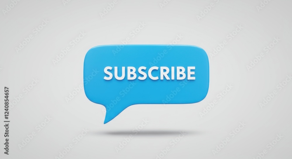 Blue Speech Bubble Displays Subscribe Message Blue Speech Bubble Displays Subscribe Message