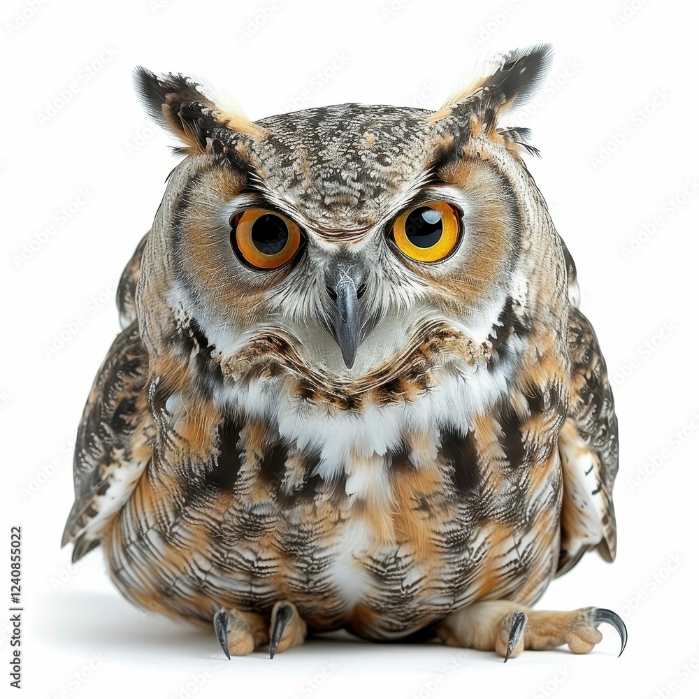 Obraz premium Majestic owl with striking features and eyes.