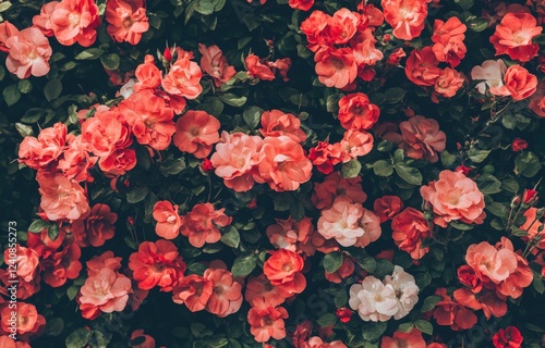 Wallpaper Mural Close up of vibrant red flowers on a contrasting black background Torontodigital.ca