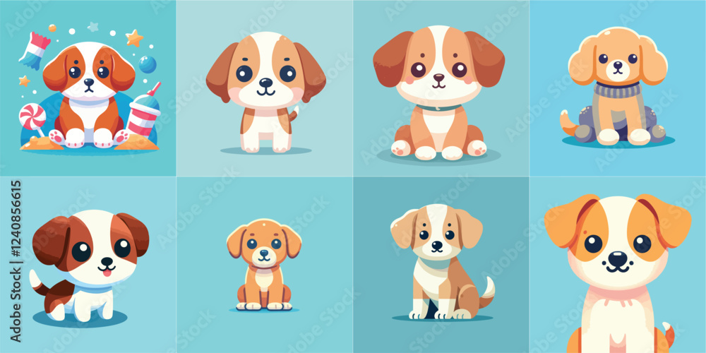 Obraz premium cute puppy cartoon illustration