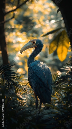 HD Phone Wallpaper Majestic Abdim s Stork in Lush Tropical Rainforest Bird Wildlife Photography photo