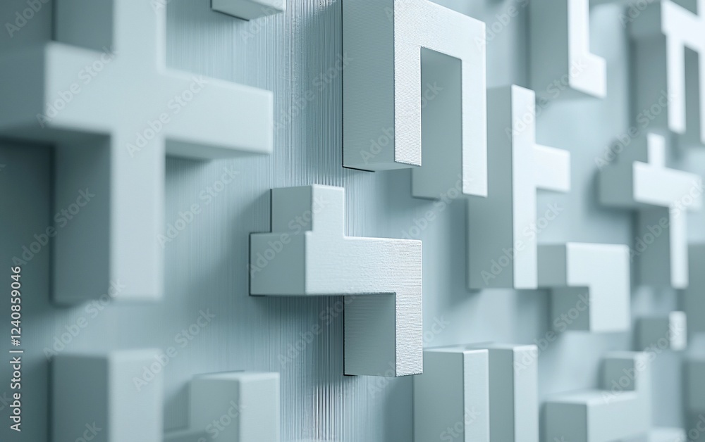 Abstract 3D puzzle shapes wall background texture Abstract 3D puzzle shapes wall background texture