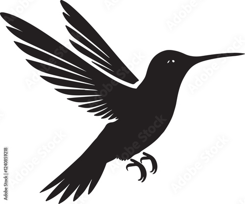 "Silhouette of a Hummingbird in Flight"