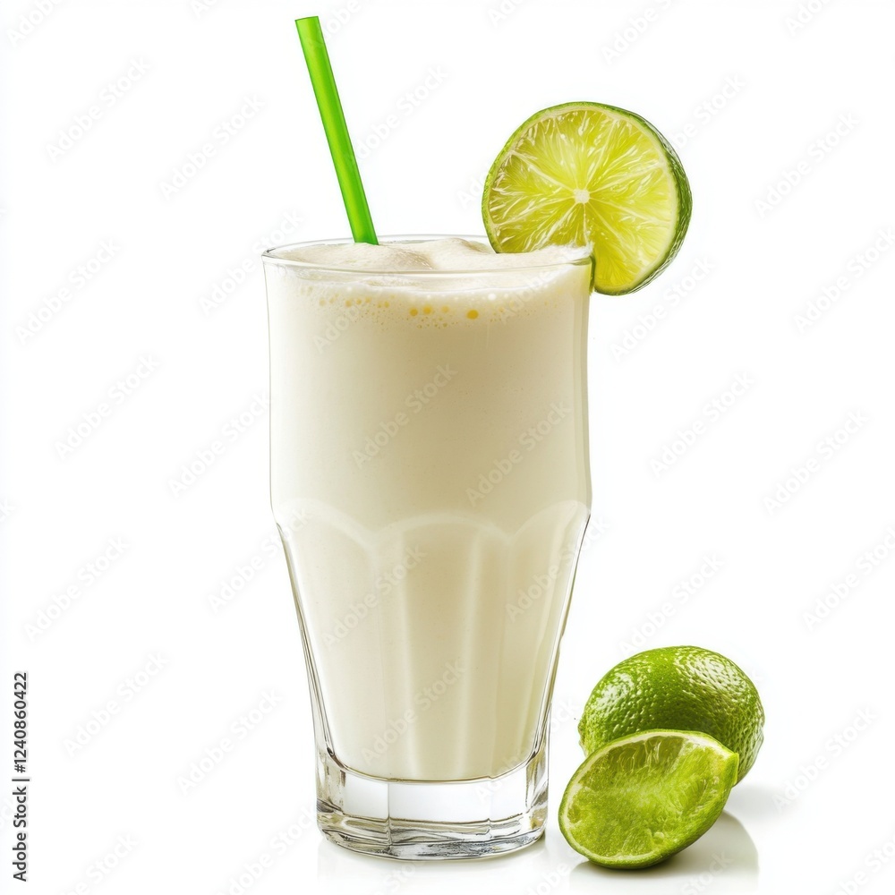 Fototapeta premium Salted lassi with a tropical twist of coconut milk 