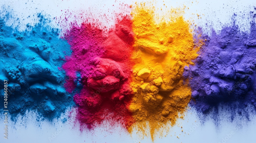 Obraz premium Vibrant Powder Colors Arranged In A Row.