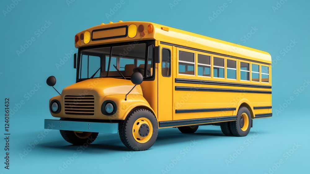 Minimalist Yellow Bus in Soft Lighting Minimalist Yellow Bus in Soft Lighting