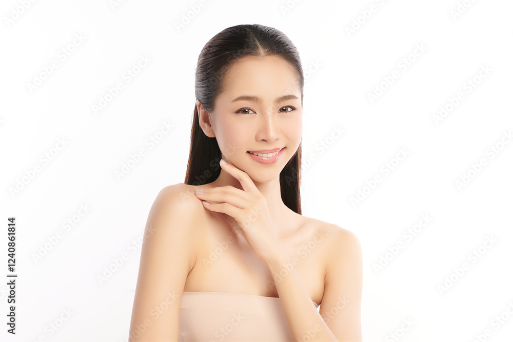 Beautiful young asian woman with clean fresh skin on white background, Face care, Facial treatment, Cosmetology, beauty and spa, Asian women portrait. Beautiful young asian woman with clean fresh skin on white background, Face care, Facial treatment, Cosmetology, beauty and spa, Asian women portrait.