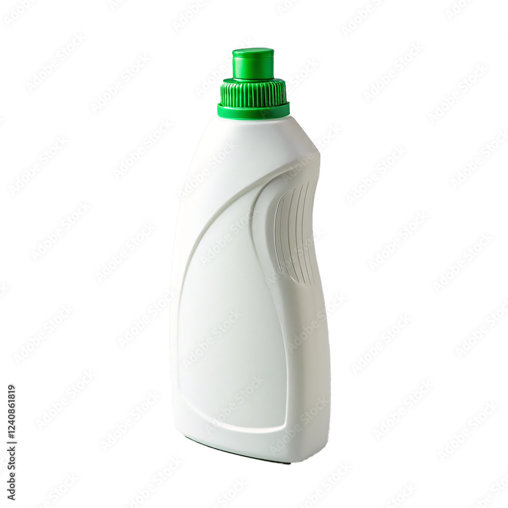 White plastic detergent bottle with a cap White plastic detergent bottle with a cap